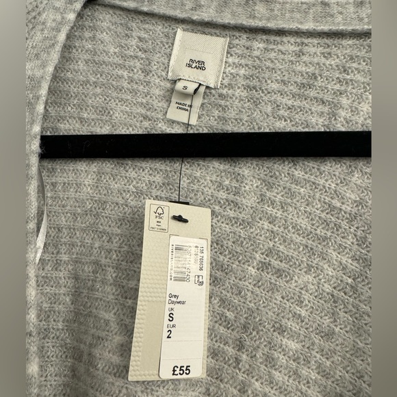River island grey knit wrap dress - Picture 2 of 3